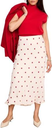 Mint Velvet Polka Dot Slip Skirt in Red at Nordstrom, Size X-Small