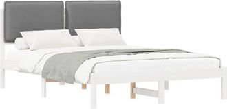 vidaXL Estructura De Cama Con Cabecera Tapizada Gris Claro Vidaxl
