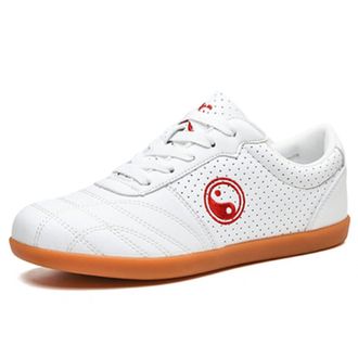 Generic Taekwondo Shoes, Adults Breathable Non-Slip Sport,Lightweight, for Boxing, Kung Fu, Karate and Taichi(White,9.5 UK)