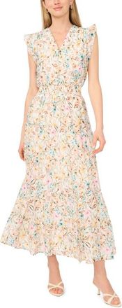 Vince Camuto Smocked Tiered Maxi Dress in Antique White at Nordstrom, Size Small