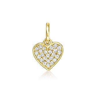 RS Pure by Ross-Simons Diamond Heart Charm in 14kt Yellow Gold