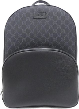 Gucci Black Gg Supreme Leather Backpack (Pre-Owned)