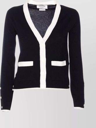 Thom Browne side buttoned knit cardigan