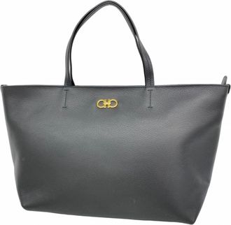 Ferragamo Black Leather Tote Bag (Pre-Owned)