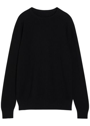 Rick Owens Jumbo Ribbed Wool Jumper - Black - L
