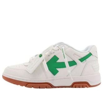 Off-white Out Of Office Leather Sneakers White Bright Green Rrick Red OMIA189S24LEA0010155