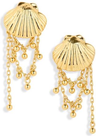 Madewell Shell Stacked Chain Stud Earrings in Antique Gold at Nordstrom