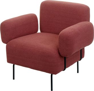 Hhg Hhg - Nunca Usado] Sill&oacute;n De Sal&oacute;n 741, Sill&oacute;n De C&oacute;ctel Sill&oacute;n Tapizado, Tela Boucl&eacute;/metal Textil, Rosa Antiguo