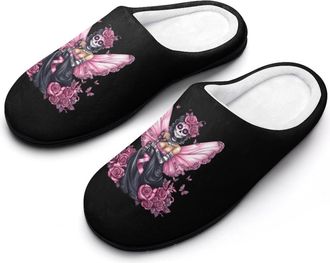Generic Skull Fairy Rose Mens Slippers Comfortable And Non-slip Cotton Slipper Shoe for House