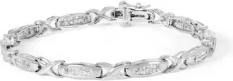 House of Brilliance 14K White Gold 1.0 Cttw Invisible-Set Princess Diamond Tennis Bracelet (H-I Color, SI1-SI2 Clarity) - 7 at Nordstrom