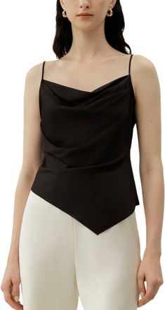 LilySilk Astra Stretchy Camisole in Black at Nordstrom, Size X-Large
