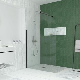 Aurlane Parete doccia arrotondata 120x200 cm - Profilo Black Mat - DARK CURVED