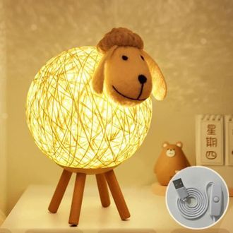 OEM Veilleuse Led - Zgeer - Mouton En Rotin - Blanc Chaud - Rechargeable Usb - Lampe Enfant