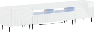 vidaXL Conjunto De 3 Muebles Para Tv Con Led Blanco Brillante Vidaxl