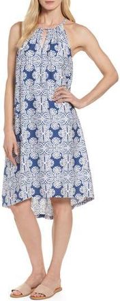 Vineyard Vines Mirrored Leaves Trapeze Halter Dress in Moonshine at Nordstrom Rack, Size 12