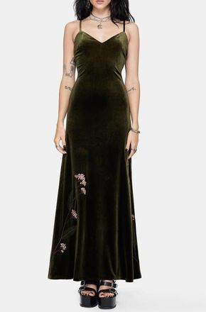 Disturbia Sleeveless Maxi Slip Gown in Green at Nordstrom, Size 14