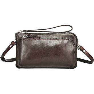 OLD TREND Dahlia Genuine Leather Compact Convertible Crossbody in Taupe at Nordstrom