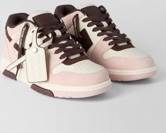 Off-white leather low-top sneakers