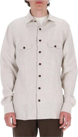 Borriello Casual Shirts, male, Beige, Size: 2XL Overshirt Nigel