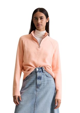 Marc O'Polo Denim Troyer MARC OPOLO DENIM, Damen, Gr. XL, rose powder, Strick, Obermaterial: 72% Schurwolle, 26% Polyamid, 2% Elasthan, regular fit, Rippstrickb&uuml;ndchen,