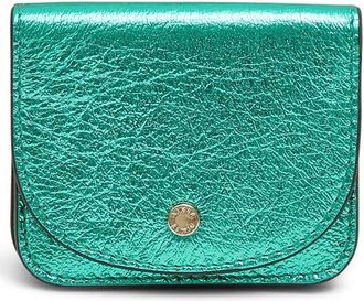 Aim&eacute;e Pucker Up Leather Wallet in Metallic Jelly Mint at Nordstrom