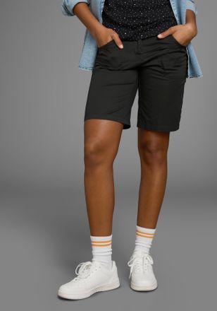 Kangaroos Bermudas KANGAROOS, Damen, Gr. 32, N-Gr, schwarz, Web, Obermaterial: 100% Baumwolle, unifarben, schmal kurz, Hosen Bermudas, krempelbar