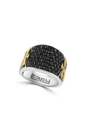 Effy Mens Black Spinel Cross Two-Tone Ring at Nordstrom Rack, Size 10