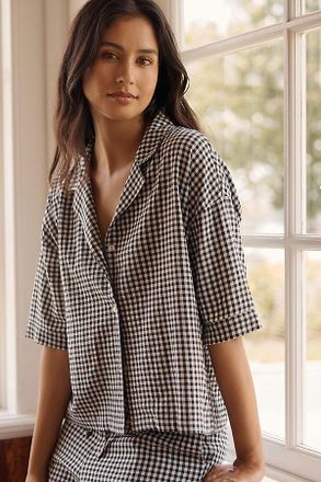Papinelle Sleepwear Seersucker Gingham Pajama Set
