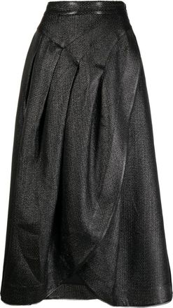 Shiatzy Chen Genisis asymmetric wrap skirt - women - Polyacrylic/Other fibres/Wool/Polyester/Polyamide/other fibers - 38 - Black