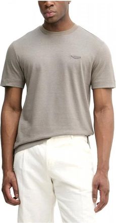 HUGO BOSS X Aston Martin Gestreepte T-shirt - Heren - T-shirts - Grijs - L - Katoen - Tops