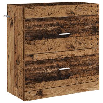 vidaXL Gabinete De Ba&ntilde;o Debajo Del Lavabo Madera Envejecida Vidaxl