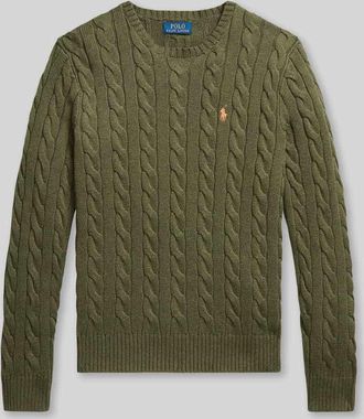 Polo Ralph Lauren Regular Fit Strickpullover aus reiner Baumwolle in Oliv, Gr&ouml;&szlig;e XXL