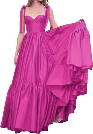 Sherri Hill Sweetheart Tie-Strap Ball Gown In Bright Pink