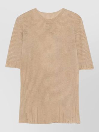 Uma Wang short sleeve wool top raw hem