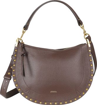 Isabel Marant Crescent-Shaped Brown Leather Handbag With Zip Closure And Gold Accents