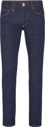 Philipp Plein Denim Broeken Super Straight Cut Iconic Plein - Heren - Slim Fit Jeans - Blauw - W30 - Denim - Jeans