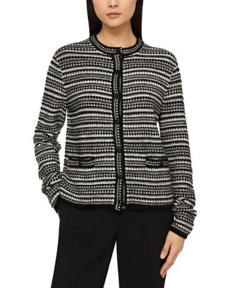 Lafayette 148 New York Plus Mixed Stitch Button Front Cardigan