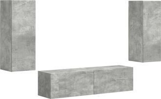 vidaXL Conjunto De Mueble De Tv 2 Uds. Gris Concreto Vidaxl