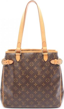 Louis Vuitton Brown Monogram Coated Canvas Leather Handbag Tote Bag (Pre-Owned)