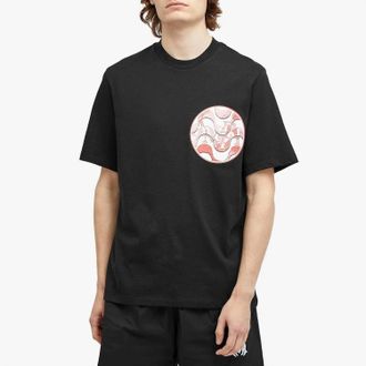 Amiri Mens Staggered Wave T-Shirt In Black And Red