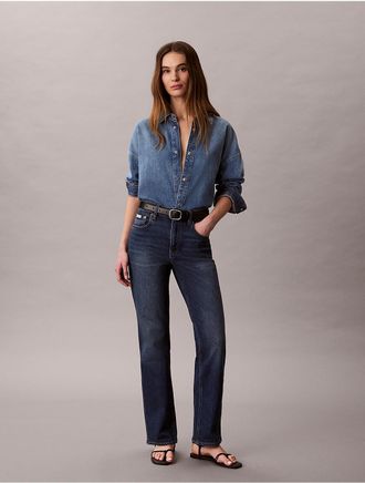 Calvin Klein Jeans Calvin Klein Womens High Rise Straight Jeans - Blue - 24W x RL