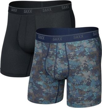 Saxx Assorted 2-Pack Quest Quick Dry Mesh Boxer Briefs in Matrix Camo/Black at Nordstrom, Size X-Large