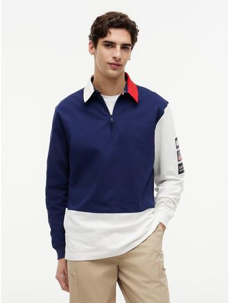 Tommy Hilfiger Mens Tommy x US SailGP Team Colorblock Rugby - Navy - L