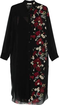 Khaite Chemisier midi a fiori - Nero