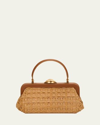 Cult Gaia Zuma Frame Woven Crossbody Bag