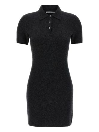 Alexander Wang short-sleeve mini dress - women - Elastane/Wool/Polyamide - L - Grey