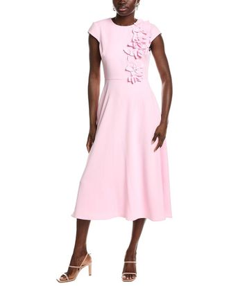 Badgley Mischka Corsage Full Skirt Midi Dress