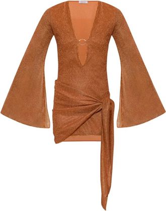 Os&eacute;ree Jurk met Lurex Garen - Dames - Feestkleedjes - Oranje - M - Kleedjes