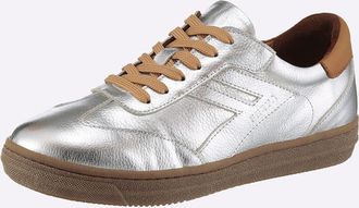 Andrea Conti Sneaker ANDREA CONTI, Damen, Gr. 36, silberfarben, cognac, Glattleder, Leder, Rindsleder, Schuhe Sneaker