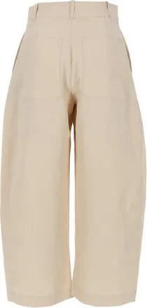 STUDIO NICHOLSON Wide-Leg Cotton Trousers - Beige